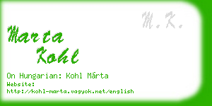 marta kohl business card